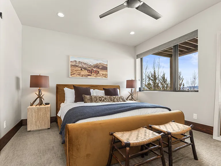 Lower Level King Ensuite Bedroom 2 | Ceiling Fan