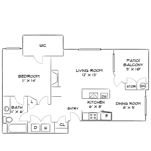 Floor plan Design 1B Premier