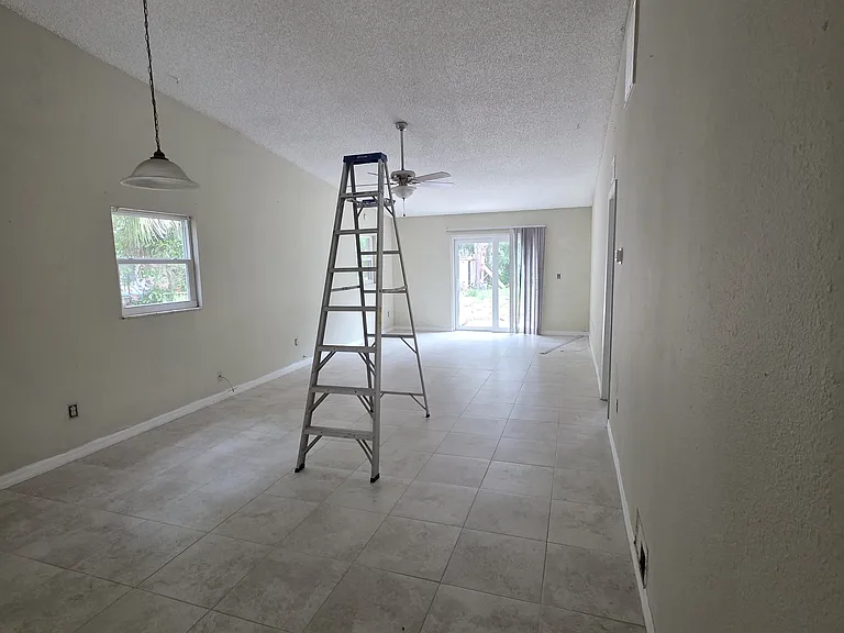 Dining and living room from front door view