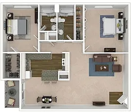 Floor plan 2X2 D