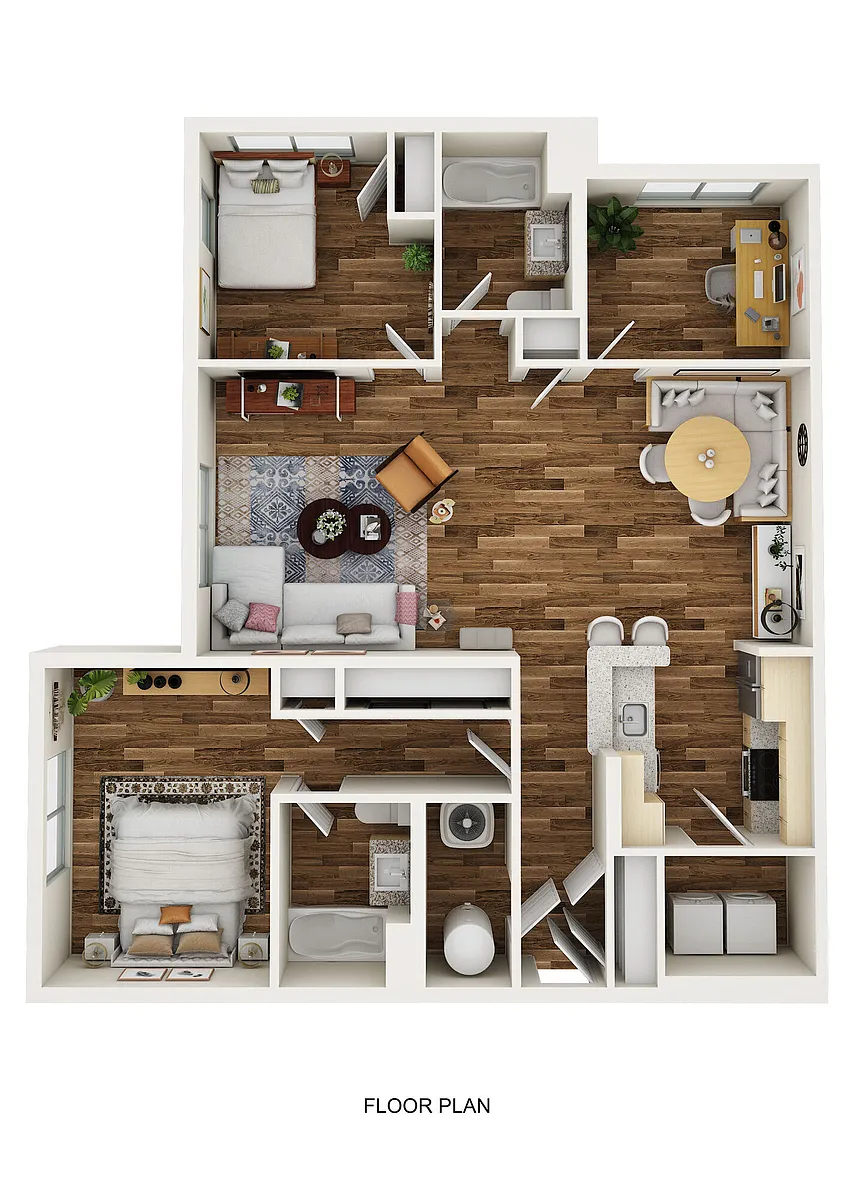 Floor plan 2B2B w/Study
