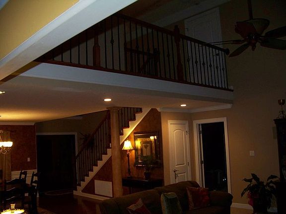 cat walk overlooking living room