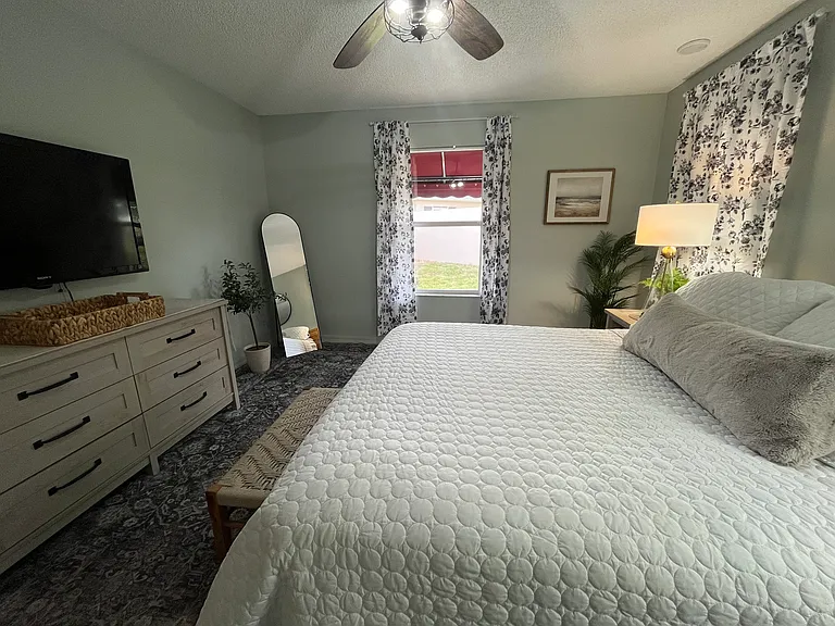 Primary bedroom freshly painted