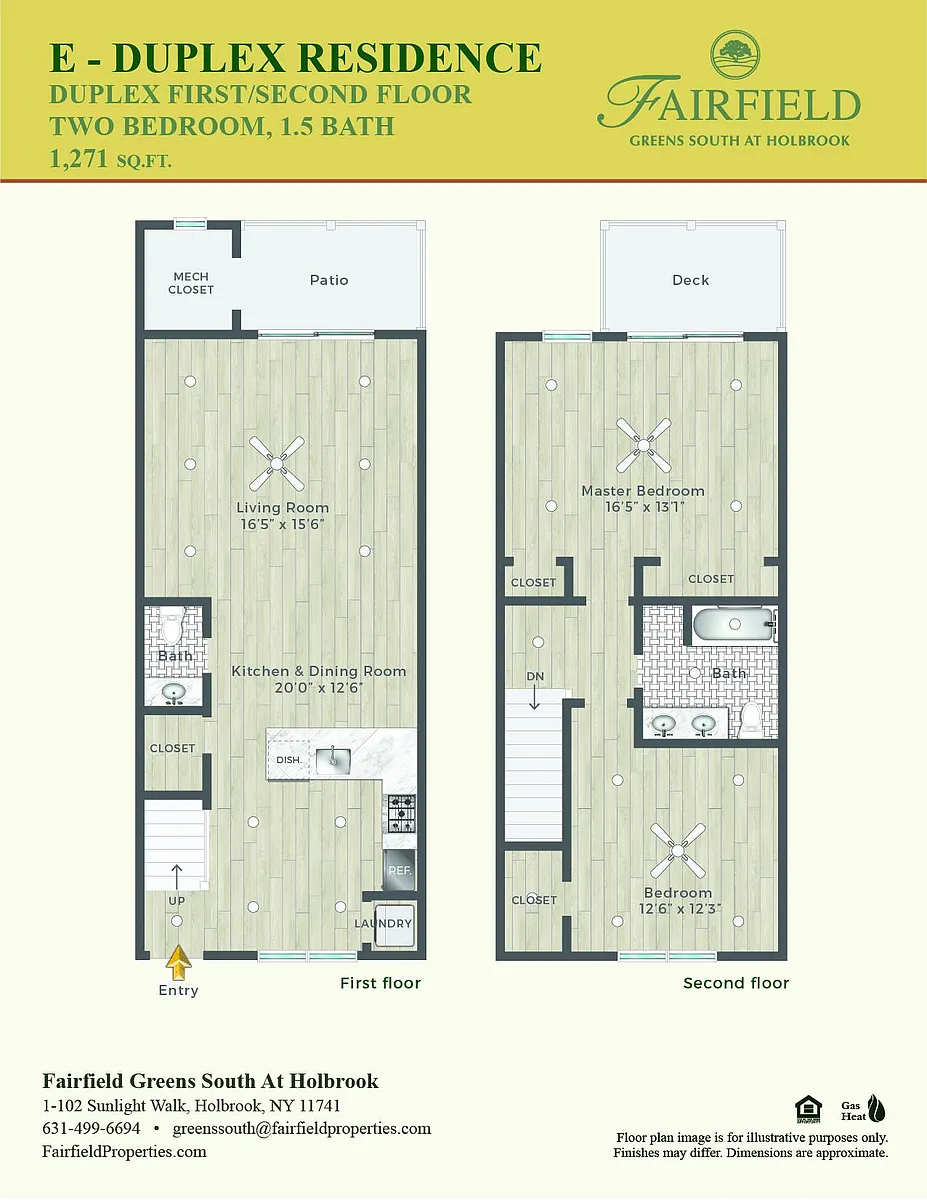Floor plan E Two Bedroom Duplex Plus Loft