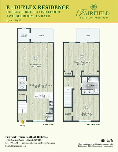 Floor plan E Two Bedroom Duplex Plus Loft