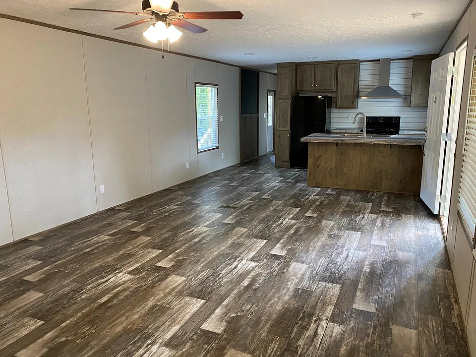 Open concept living, dining and kitchen