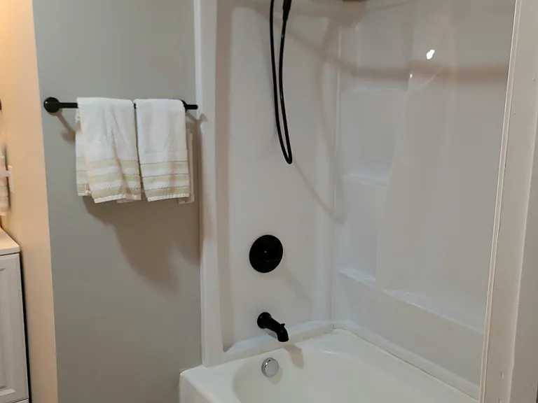 Primary ensuite bathroom on first floor with low step-in tub -1