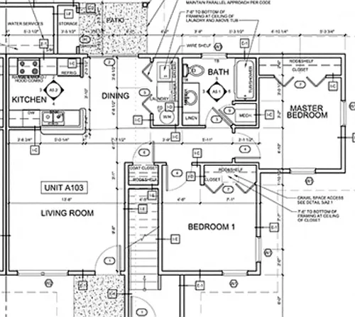Floor plan 2 bedroom units