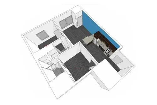 Floor plan One Bedroom with Den