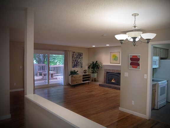 Open living and dining room