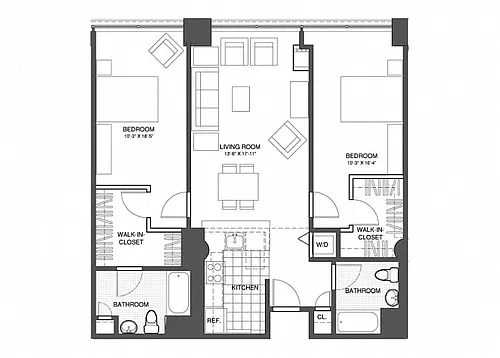 Floor plan 2 Bed/2 Bath