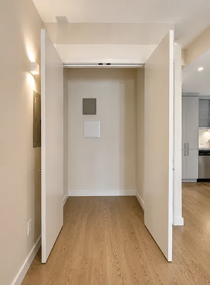 large storage closet in living room