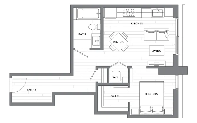 Floor plan 1 Bedroom 1 Bath A11