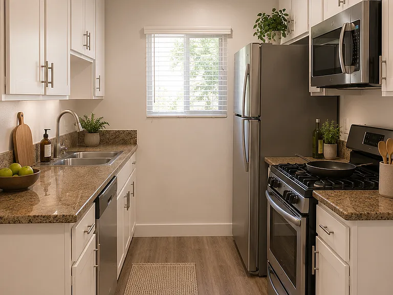 Split Level, Kitchen-Digitally-rendered photo, measurements/proportions approximate