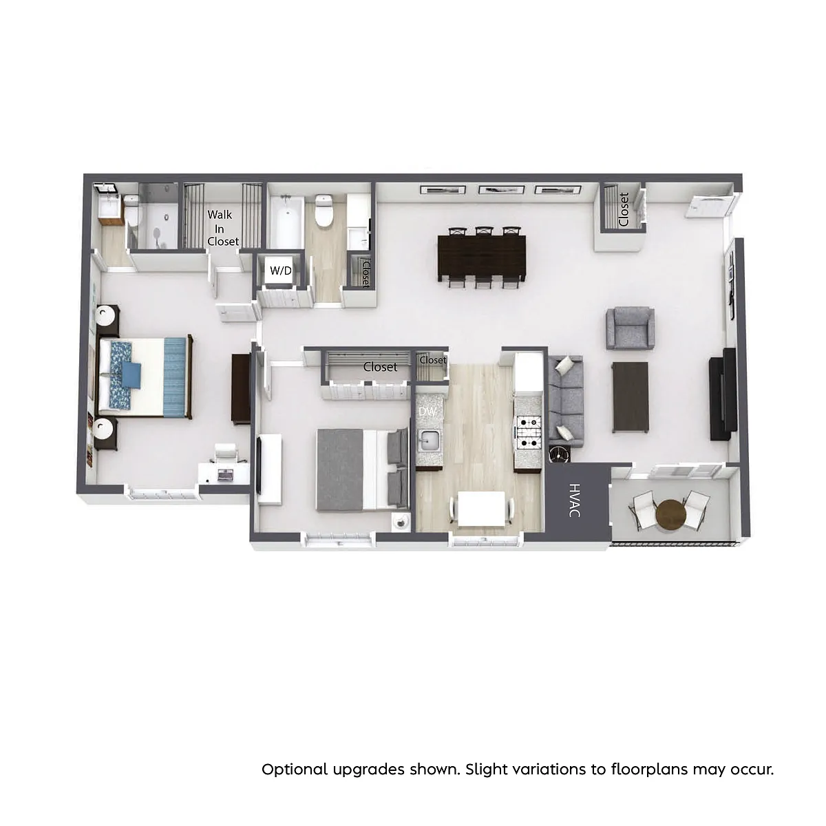 Floor plan 2 Bedroom 2 Bath