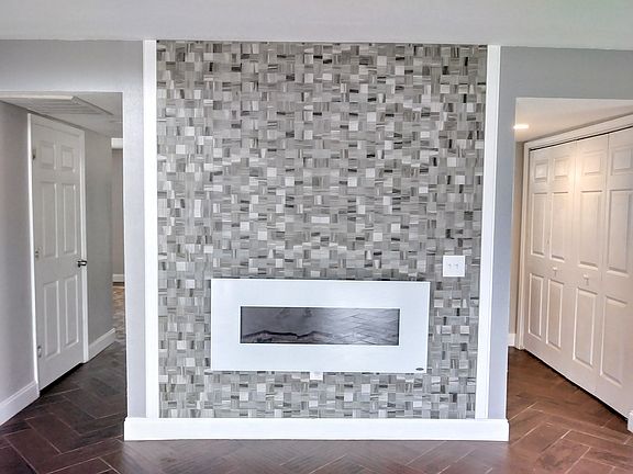 Custom made fireplace wall