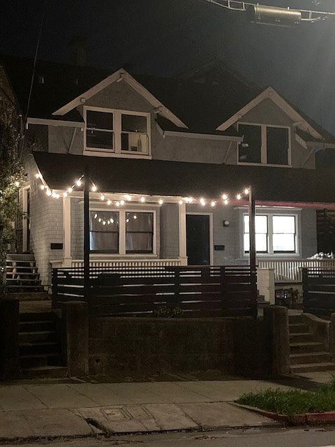 Garden lights at night