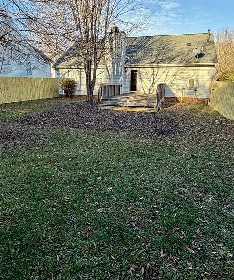 Large, level backyard