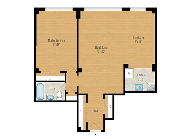 Floor plan 1 Bedroom