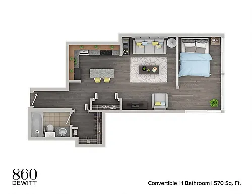 Floor plan Convertible - 1 Bathroom
