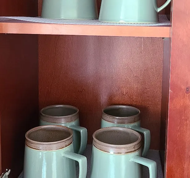 Kitchen dishware.