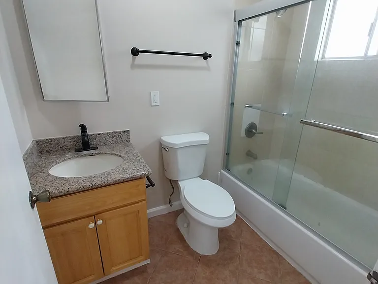 Bathroom with low tub