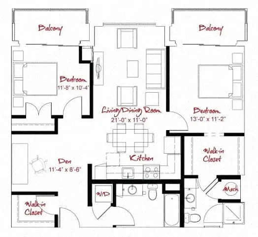 Floor plan B1D