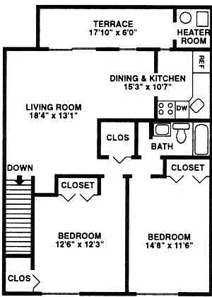 Floor plan 2 Bedroom 2nd Floor