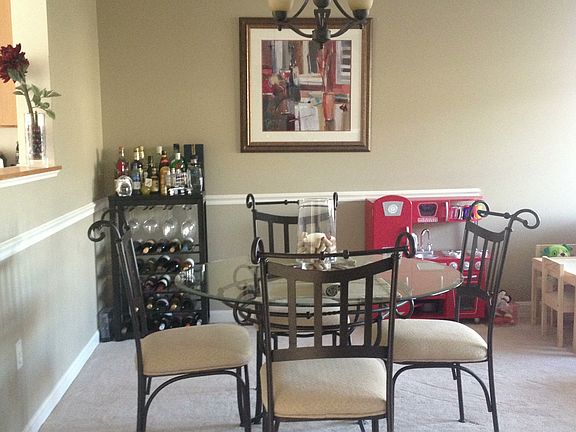 Dining room with chandelier