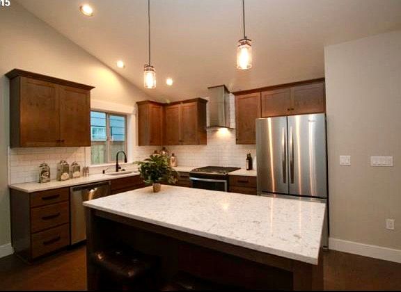 Kitchen with stainless steel appliances
