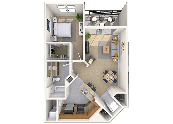 Floor plan 1 Bed 1 Bath