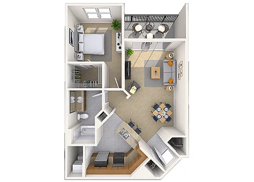 Floor plan 1 Bed 1 Bath