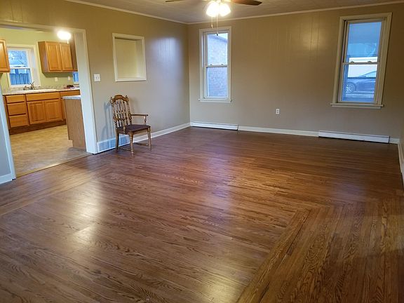 Dining room and living room facing kitchen