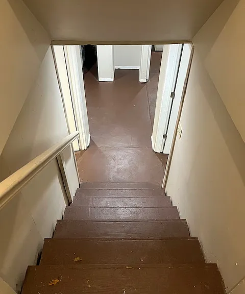 7 or 8 stairs here into the unit.