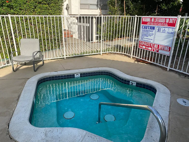 hot tub is accessible for most daylight hours