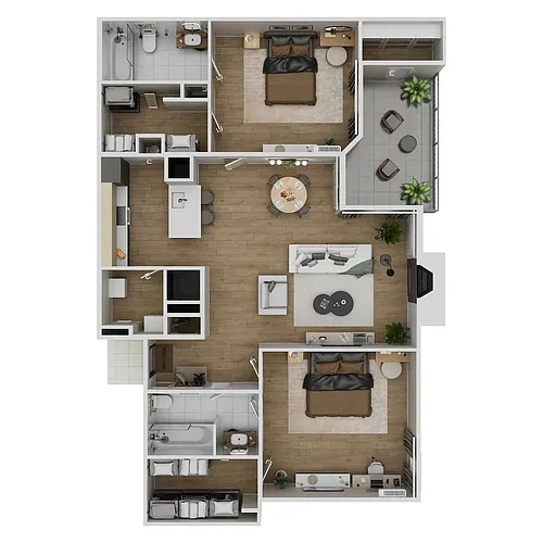 Floor plan 2 Bedrooms, 2.0 Bathrooms B5