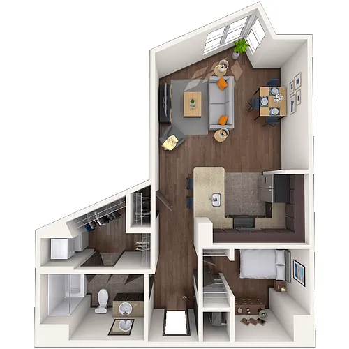 Floor plan Studio 0x1 610-903 SF