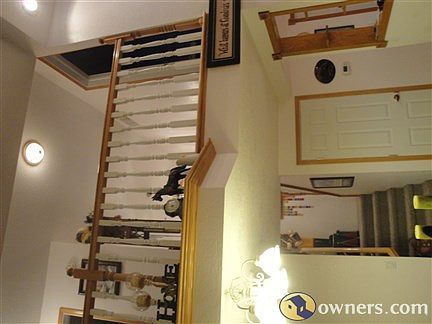 view up stairs from dining & kitchen area