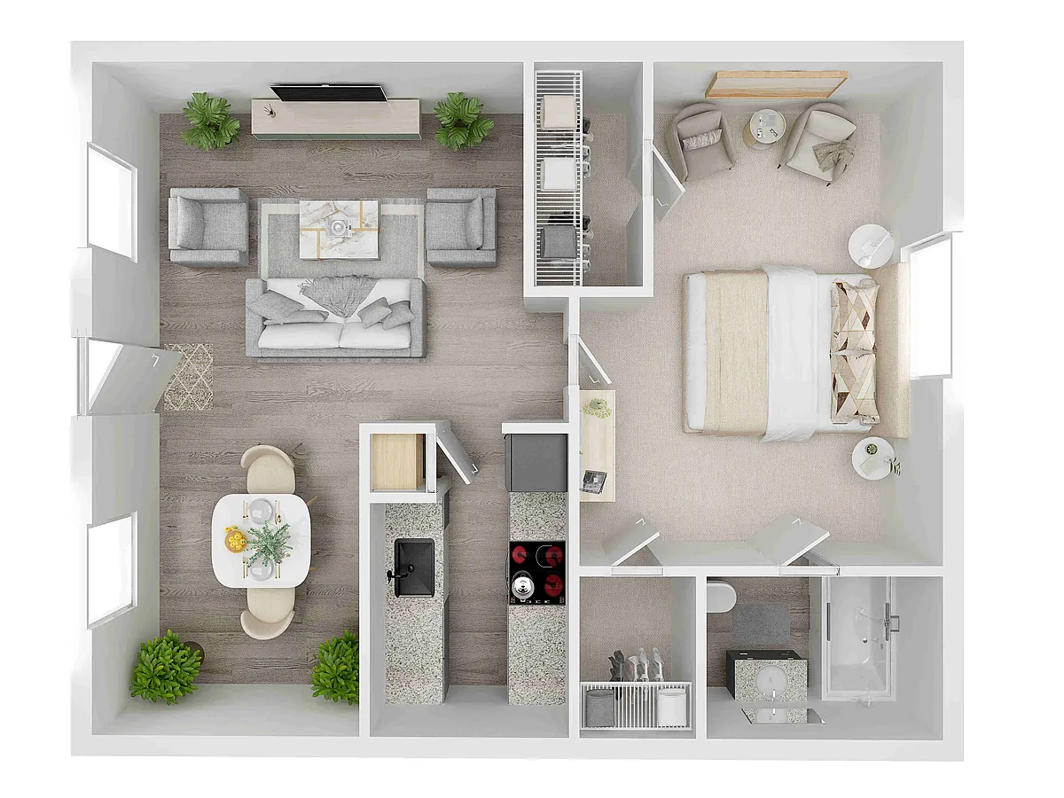 Floor plan 1X1-B