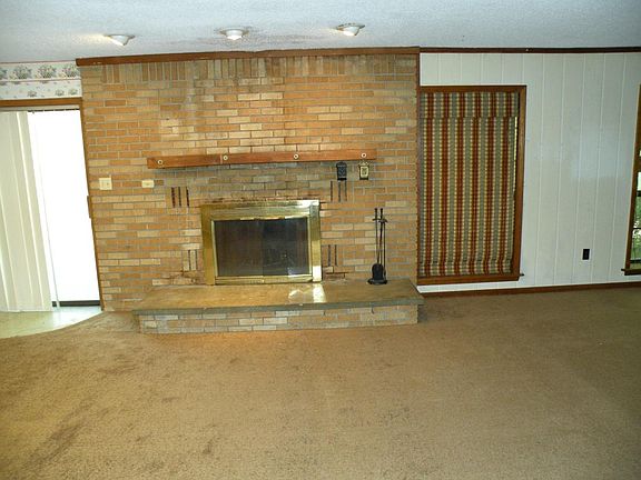 Fireplace in den
