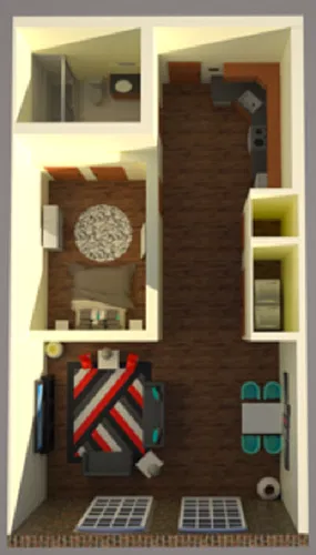 Floor plan One Bedroom One Bath City views