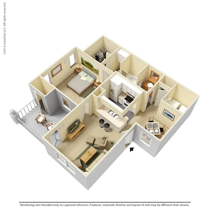 Floor plan 1 Bedroom - A3
