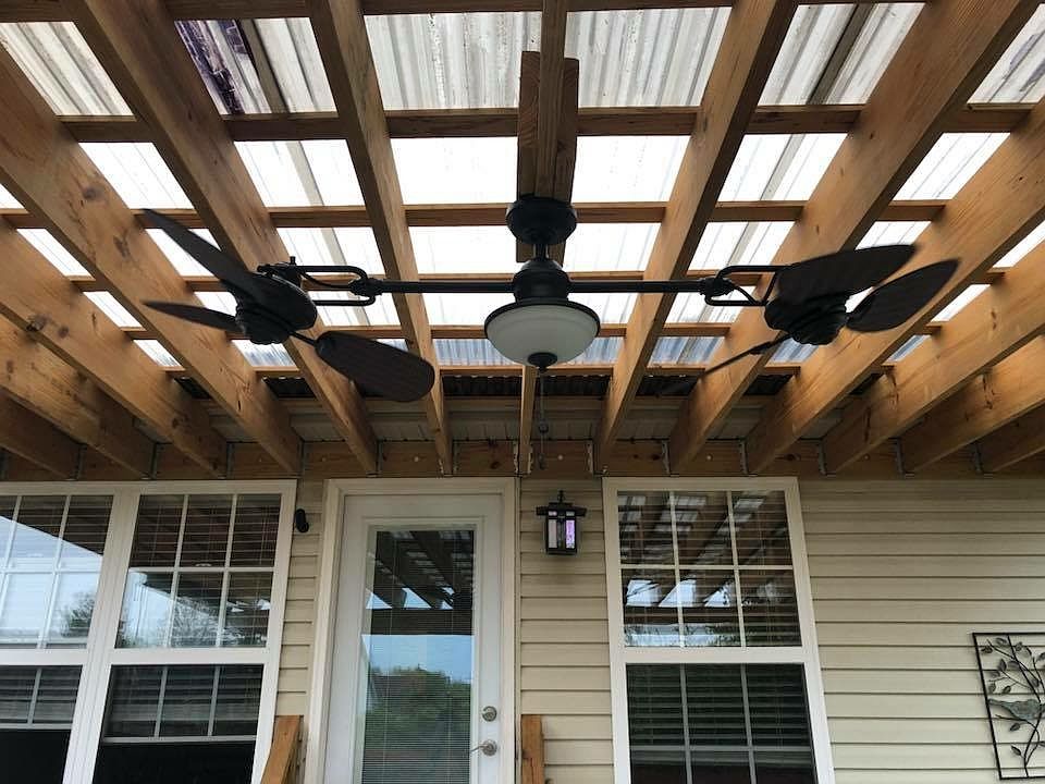 Dual fan on covered patio