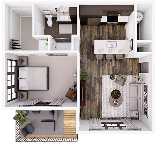 Floor plan Foundry 1A-ADA