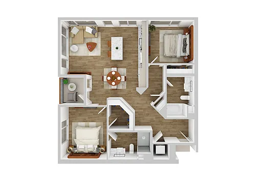 Floor plan The Colton 2B.1 and 2B.2