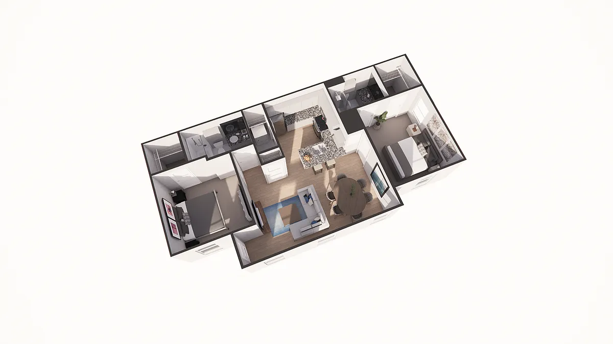 Floor plan 2x2 Flat - 2nd Floor
