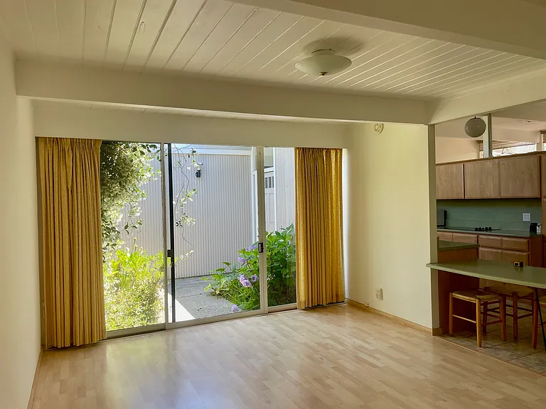 Photo taken from the dining room towards the front courtyard