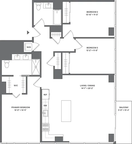 Floor plan 3 Bed/2 Bath_C1