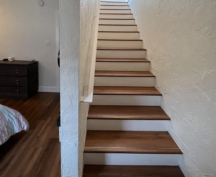 Stairs to private rooftop from bedroom 2