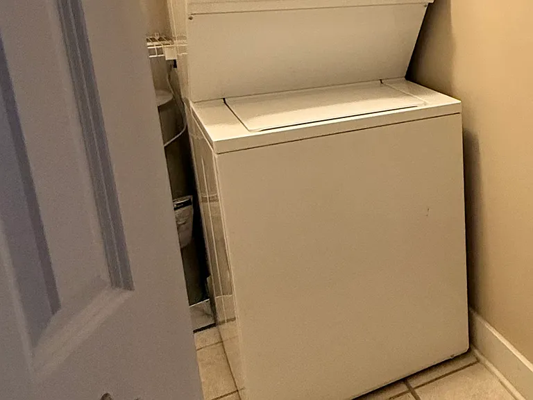 Washer/dryer and storage closet (in unit).